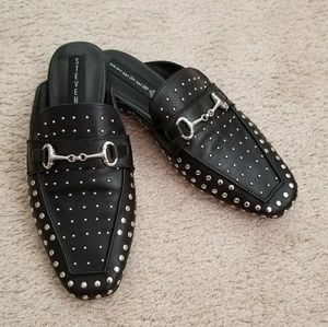 Black studded Steve Madden mules